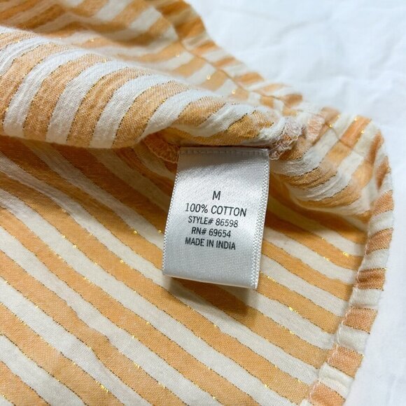 Francesca’s Mi Ami Yellow White Striped Flutter Sleeve Top Women’s Size Medium - Picture 5 of 5